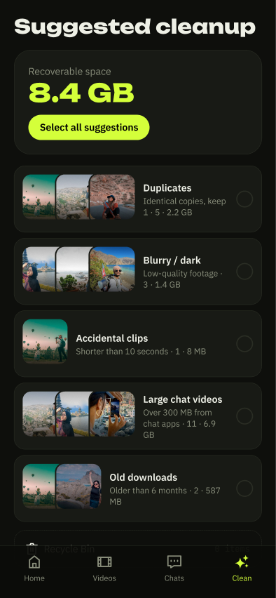 VidClean clean screen